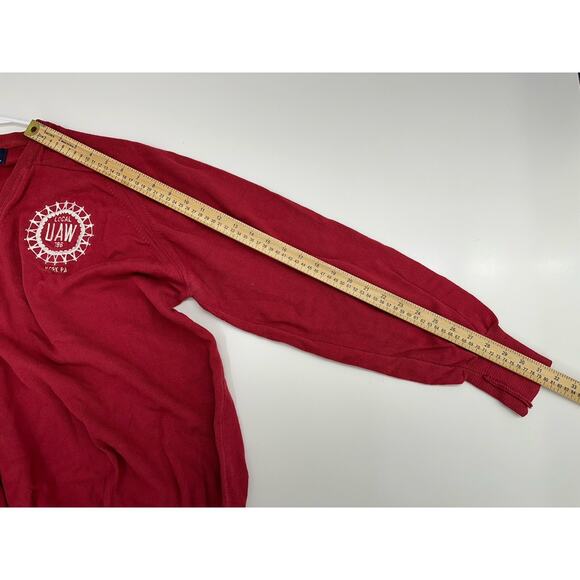 Mens Crown Club Sweater Size XL Red Embroidered Local UAW Union Auto Workers - Picture 10 of 12